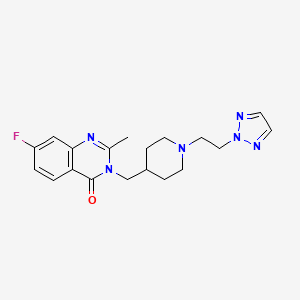 molecular formula C19H23FN6O B2985773 7-Fluoro-2-methyl-3-[[1-[2-(triazol-2-yl)ethyl]piperidin-4-yl]methyl]quinazolin-4-one CAS No. 2415634-94-3