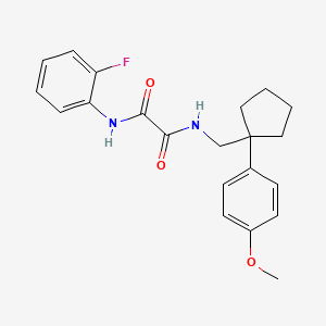 molecular formula C21H23FN2O3 B2985775 N1-(2-fluorophenyl)-N2-((1-(4-methoxyphenyl)cyclopentyl)methyl)oxalamide CAS No. 1091397-53-3