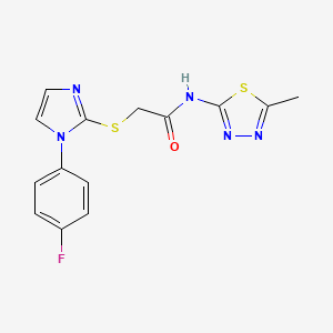 2-[1-(4-fluorophenyl)imidazol-2-yl]sulfanyl-N-(5-methyl-1,3,4-thiadiazol-2-yl)acetamide