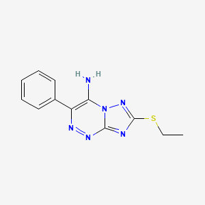 molecular formula C12H12N6S B2985808 7-(Ethylthio)-3-phenyl-[1,2,4]triazolo[5,1-c][1,2,4]triazin-4-amine CAS No. 1356830-91-5