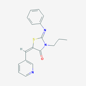 molecular formula C18H17N3OS B298581 2-(Phenylimino)-3-propyl-5-(3-pyridinylmethylene)-1,3-thiazolidin-4-one 