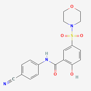 molecular formula C18H17N3O5S B2985860 N-(4-cyanophenyl)-2-hydroxy-5-(morpholinosulfonyl)benzamide CAS No. 946203-80-1