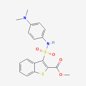 molecular formula C18H18N2O4S2 B2985877 Methyl 3-{[4-(dimethylamino)phenyl]sulfamoyl}-1-benzothiophene-2-carboxylate CAS No. 899949-66-7