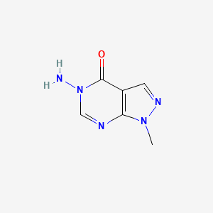molecular formula C6H7N5O B2985885 5-amino-1-methyl-1H,4H,5H-pyrazolo[3,4-d]pyrimidin-4-one CAS No. 99347-08-7