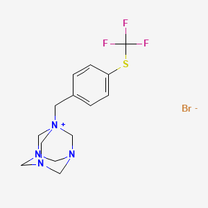molecular formula C14H18BrF3N4S B2985892 Trifluoro(4-((1,3,5,7-tetraazatricyclo[3.3.1.1<3,7>]decyl)methyl)phenylthio)methane, hydrobromide CAS No. 1294450-67-1