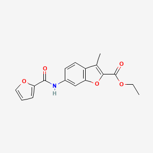 molecular formula C17H15NO5 B2985993 Ethyl 6-(furan-2-carboxamido)-3-methylbenzofuran-2-carboxylate CAS No. 923122-94-5
