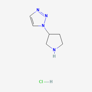 molecular formula C6H11ClN4 B2986117 1-(pyrrolidin-3-yl)-1H-1,2,3-triazole hydrochloride CAS No. 156113-53-0