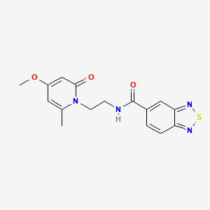molecular formula C16H16N4O3S B2986155 N-(2-(4-methoxy-6-methyl-2-oxopyridin-1(2H)-yl)ethyl)benzo[c][1,2,5]thiadiazole-5-carboxamide CAS No. 2034343-41-2