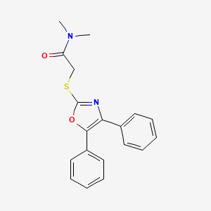 molecular formula C19H18N2O2S B2986162 2-[(4,5-diphenyl-1,3-oxazol-2-yl)sulfanyl]-N,N-dimethylacetamide CAS No. 392707-32-3
