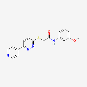 molecular formula C18H16N4O2S B2986211 N-(3-methoxyphenyl)-2-{[6-(pyridin-4-yl)pyridazin-3-yl]sulfanyl}acetamide CAS No. 872701-79-6