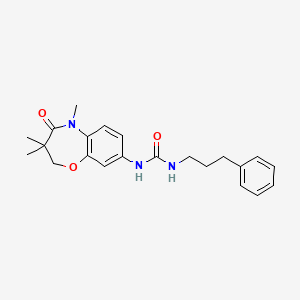 molecular formula C22H27N3O3 B2986245 1-(3-Phenylpropyl)-3-(3,3,5-trimethyl-4-oxo-2,3,4,5-tetrahydrobenzo[b][1,4]oxazepin-8-yl)urea CAS No. 1169965-77-8