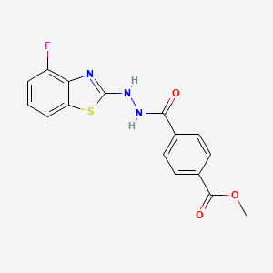 molecular formula C16H12FN3O3S B2986282 Methyl 4-(2-(4-fluorobenzo[d]thiazol-2-yl)hydrazinecarbonyl)benzoate CAS No. 851978-87-5