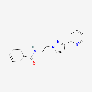 molecular formula C17H20N4O B2986303 N-(2-(3-(pyridin-2-yl)-1H-pyrazol-1-yl)ethyl)cyclohex-3-enecarboxamide CAS No. 1448065-33-5