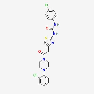1-(4-Chlorophenyl)-3-(4-(2-(4-(2-chlorophenyl)piperazin-1-yl)-2-oxoethyl)thiazol-2-yl)urea