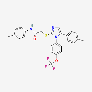 N-(p-tolyl)-2-((5-(p-tolyl)-1-(4-(trifluoromethoxy)phenyl)-1H-imidazol-2-yl)thio)acetamide