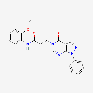 molecular formula C22H21N5O3 B2986319 N-(2-ethoxyphenyl)-3-(4-oxo-1-phenyl-1H-pyrazolo[3,4-d]pyrimidin-5(4H)-yl)propanamide CAS No. 946234-86-2