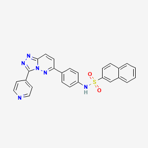 N-(4-(3-(pyridin-4-yl)-[1,2,4]triazolo[4,3-b]pyridazin-6-yl)phenyl)naphthalene-2-sulfonamide