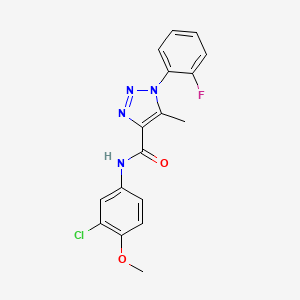 molecular formula C17H14ClFN4O2 B2986323 N-(3-chloro-4-methoxyphenyl)-1-(2-fluorophenyl)-5-methyl-1H-1,2,3-triazole-4-carboxamide CAS No. 866872-01-7