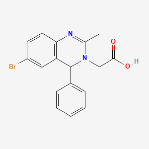 molecular formula C17H15BrN2O2 B2986330 2-(6-Bromo-2-methyl-4-phenylquinazolin-3(4H)-yl)acetic acid CAS No. 313262-72-5