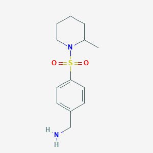 {4-[(2-Methylpiperidin-1-yl)sulfonyl]phenyl}methanamine