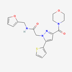 N-(furan-2-ylmethyl)-2-(3-(morpholine-4-carbonyl)-5-(thiophen-2-yl)-1H-pyrazol-1-yl)acetamide