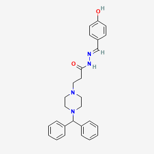 (E)-3-(4-benzhydrylpiperazin-1-yl)-N'-(4-hydroxybenzylidene)propanehydrazide