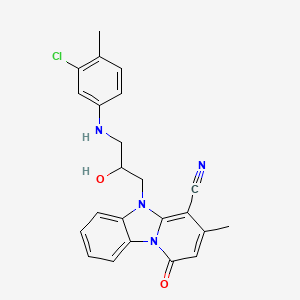 5-{3-[(3-Chloro-4-methylphenyl)amino]-2-hydroxypropyl}-3-methyl-1-oxo-1,5-dihydropyrido[1,2-a]benzimidazole-4-carbonitrile