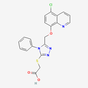 2-[[5-[(5-chloroquinolin-8-yl)oxymethyl]-4-phenyl-1,2,4-triazol-3-yl]sulfanyl]acetic Acid