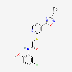 N-(5-chloro-2-methoxyphenyl)-2-((4-(3-cyclopropyl-1,2,4-oxadiazol-5-yl)pyridin-2-yl)thio)acetamide