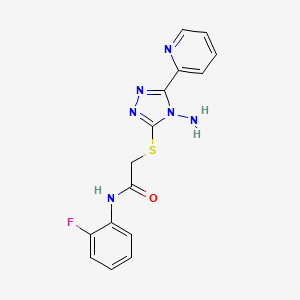 2-((4-amino-5-(pyridin-2-yl)-4H-1,2,4-triazol-3-yl)thio)-N-(2-fluorophenyl)acetamide