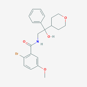 2-bromo-N-(2-hydroxy-2-phenyl-2-(tetrahydro-2H-pyran-4-yl)ethyl)-5-methoxybenzamide