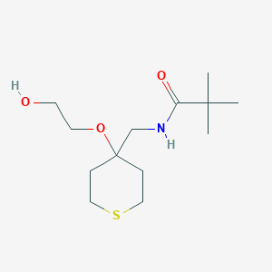 N-((4-(2-hydroxyethoxy)tetrahydro-2H-thiopyran-4-yl)methyl)pivalamide