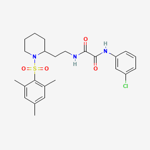 N1-(3-chlorophenyl)-N2-(2-(1-(mesitylsulfonyl)piperidin-2-yl)ethyl)oxalamide