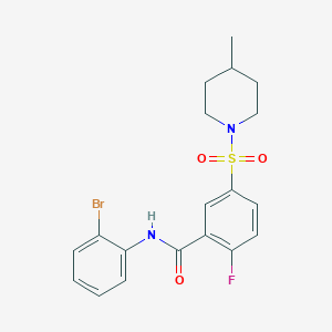 N-(2-bromophenyl)-2-fluoro-5-(4-methylpiperidin-1-yl)sulfonylbenzamide