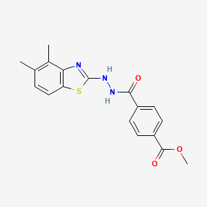 molecular formula C18H17N3O3S B2986383 Methyl 4-(2-(4,5-dimethylbenzo[d]thiazol-2-yl)hydrazinecarbonyl)benzoate CAS No. 851980-54-6