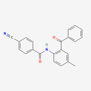 molecular formula C22H16N2O2 B2986386 N-(2-benzoyl-4-methylphenyl)-4-cyanobenzamide CAS No. 324758-75-0