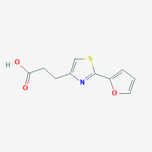 molecular formula C10H9NO3S B2986387 3-[2-(Furan-2-YL)-1,3-thiazol-4-YL]propanoic acid CAS No. 1181606-87-0