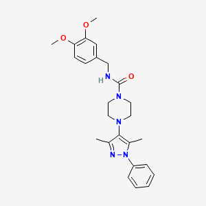 N-(3,4-dimethoxybenzyl)-4-(3,5-dimethyl-1-phenyl-1H-pyrazol-4-yl)piperazine-1-carboxamide