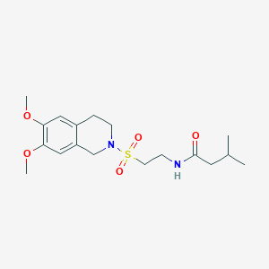 N-(2-((6,7-dimethoxy-3,4-dihydroisoquinolin-2(1H)-yl)sulfonyl)ethyl)-3-methylbutanamide