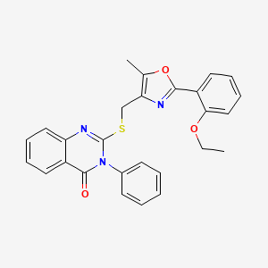 2-(((2-(2-ethoxyphenyl)-5-methyloxazol-4-yl)methyl)thio)-3-phenylquinazolin-4(3H)-one