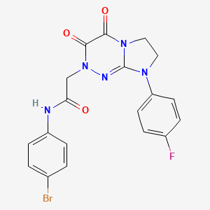 molecular formula C19H15BrFN5O3 B2986408 N-(4-bromophenyl)-2-(8-(4-fluorophenyl)-3,4-dioxo-3,4,7,8-tetrahydroimidazo[2,1-c][1,2,4]triazin-2(6H)-yl)acetamide CAS No. 941917-83-5