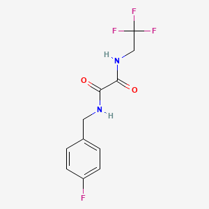 molecular formula C11H10F4N2O2 B2986409 N1-(4-fluorobenzyl)-N2-(2,2,2-trifluoroethyl)oxalamide CAS No. 1211146-43-8