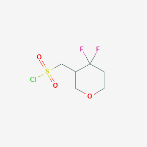 molecular formula C6H9ClF2O3S B2986415 (4,4-Difluorooxan-3-yl)methanesulfonyl chloride CAS No. 2375260-46-9