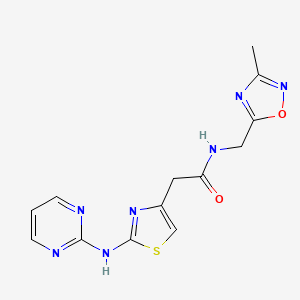 N-((3-methyl-1,2,4-oxadiazol-5-yl)methyl)-2-(2-(pyrimidin-2-ylamino)thiazol-4-yl)acetamide