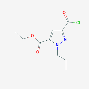 molecular formula C10H13ClN2O3 B2986418 ethyl 3-(chlorocarbonyl)-1-propyl-1H-pyrazole-5-carboxylate CAS No. 1946817-00-0