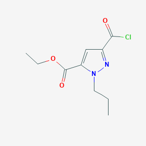 molecular formula C10H13ClN2O3 B2986418 Ethyl 5-carbonochloridoyl-2-propylpyrazole-3-carboxylate CAS No. 1946817-00-0