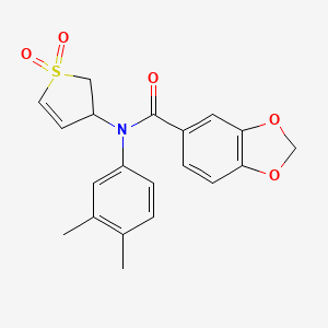 N-(3,4-dimethylphenyl)-N-(1,1-dioxido-2,3-dihydrothiophen-3-yl)benzo[d][1,3]dioxole-5-carboxamide