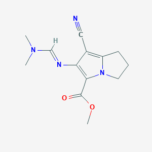 methyl 7-cyano-6-{[(1E)-(dimethylamino)methylene]amino}-2,3-dihydro-1H-pyrrolizine-5-carboxylate