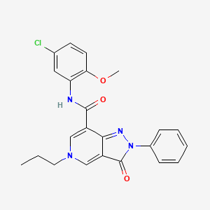 molecular formula C23H21ClN4O3 B2986447 N-(5-chloro-2-methoxyphenyl)-3-oxo-2-phenyl-5-propyl-2H,3H,5H-pyrazolo[4,3-c]pyridine-7-carboxamide CAS No. 921834-08-4
