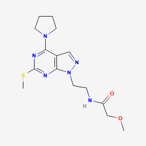 2-methoxy-N-(2-(6-(methylthio)-4-(pyrrolidin-1-yl)-1H-pyrazolo[3,4-d]pyrimidin-1-yl)ethyl)acetamide